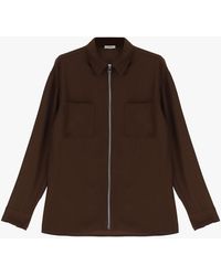 Imperial - Camicia Oversize Monocolour Con Zip E Tasche Applicate - Lyst