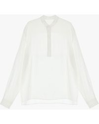 Imperial - Camicia Monocolour Con Colletto Alla Coreana E Abbottonatura Parziale - Lyst