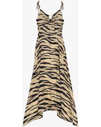 Imperial - Abito Lungo Fantasia Animalier Con Cut-Out E Cerchietto - Lyst