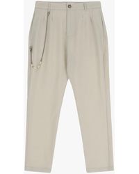 Imperial - Pantaloni Slim-Fit Monocolour Con Pinces E Dettaglio Catena - Lyst
