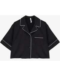 Imperial - Camicia Cropped Con Rever Classici E Orli A Contrasto - Lyst