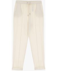 Imperial - Pantaloni Slim-Fit Cropped Con Coulisse E Cucitura Dettaglio - Lyst