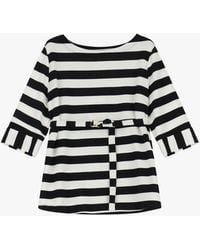 Imperial - Felpa A Righe Con Maniche 3/4 E Cintura - Lyst