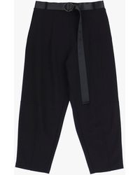 Imperial - Pantaloni Straight Monocolour Con Piega Stirata E Cintura - Lyst