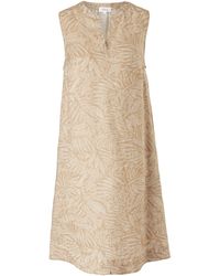 S.oliver A-Linien-Kleid, mit geschlitztem Rundhalsausschnitt - Natur