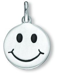 ONE ELEMENT Kettenanhänger "Smiley Anhänger aus 925 Silber Ø 12,5 mm", Smiley - Mettallic