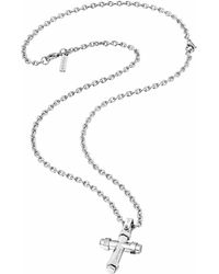 Police Kette mit Anhänger BLAZE Kreuz PJ26038PSS01 - Weiß