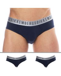 Bikkembergs - Lot de 2 Slips Silver Coton Bleu - Lyst