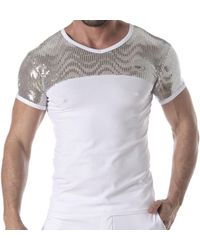 TOF - T-Shirt Glitter Blanc - Lyst