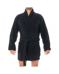 Emporio Armani Sponge Bathrobe - Black