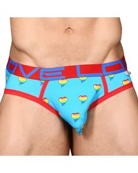 Andrew Christian Love Pride Heart Rainbow Brief Xs On Sale - Blue