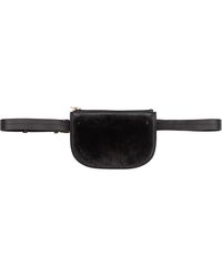 Yves Salomon Leather Mink Belt Bag - Black