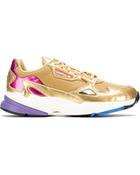adidas originals gold metallic falcon trainers