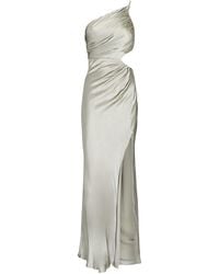 Shona Joy La Lune One-shoulder Satin Maxi Dress - White