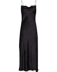 Intermix Rachael Silk Cowl Neck Slip Dress - Black