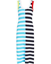 STAUD Eleanor Cutout Striped Cable-knit Midi Dress in Pink (Red) | Lyst Canada