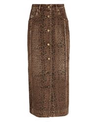 Golden Goose Leopard-print Midi Pencil Skirt - Brown