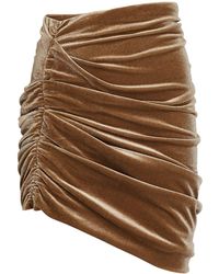 Alix NYC Cyrus Ruched Velvet Mini Skirt - Metallic