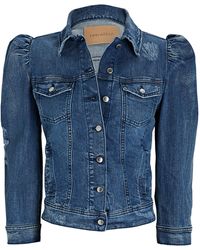 womens puff sleeve jean jacket