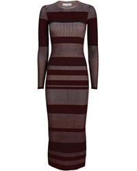 Intermix Suri Striped Rib Knit Midi Dress - Multicolor