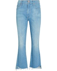 Mother The Insider Crop Step Fray Jeans - Blue