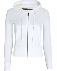 Enza Costa Thermal Knit Hooded Sweatshirt - White