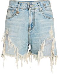 shredded sequin denim shorts