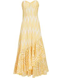 Charo Ruiz Aurora Strapless Bustier Midi Dress - Yellow