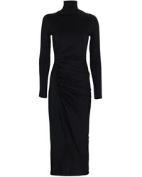 Intermix Coletta Ruched Midi Wrap Dress - Black
