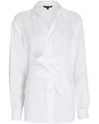 Marissa Webb Dallas Belted Linen Button-down Shirt - White