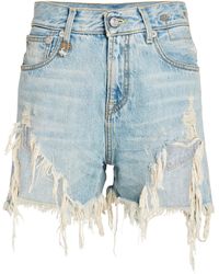 R13 Double Layer Denim Shorts in Blue Lyst