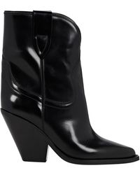 Isabel Marant Leyane Leather Western Boots - Black