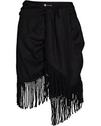 Just BEE Queen Charlie Fringed Mini Skirt - Black