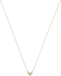 Adina Reyter - 14k Yellow Gold Diamond Heart Necklace - Lyst