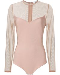 Mugler Pink Mesh Bodysuit