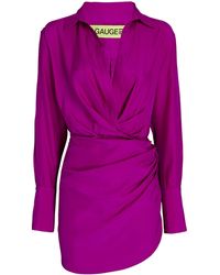 GAUGE81 Naha Silk-satin Mini Dress - Purple