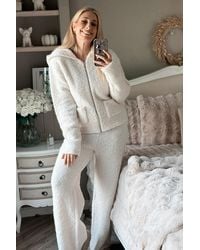 Stacey Solomon - Recycled Fluffy Knit Zip Up Co-Ord Hoodie - Lyst