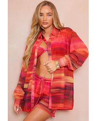 Perrie Sian - Ombre Print Chiffon Co-Ord Beach Shirt - Lyst