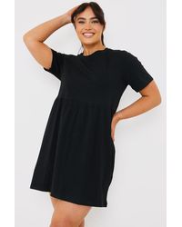 In The Style - Short Sleeve Mini Smock Dress - Lyst