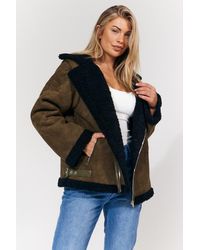 In The Style - 2 In 1 Aviator Coat/Gilet - Lyst