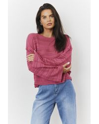 In The Style - Textured Scoop Neck Knit Top - Lyst