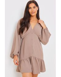 Hannah Brown - V Neck Frill Hem Smock Dress - Lyst