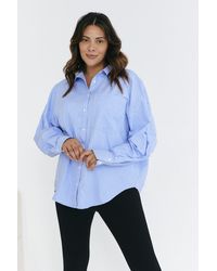 In The Style - Stripe Oversized Poplin Shirt - Lyst