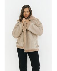 In The Style - 2 In 1 Aviator Coat Gilet - Lyst