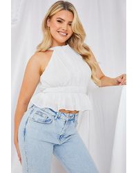 Perrie Sian - Shirred Waist Crop Top - Lyst