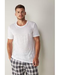 Intimissimi Short-sleeved Linen T-shirt - White