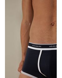 Intimissimi Stretch Supima® Cotton Boxer Shorts With Logo Detail in Blue  for Men | Lyst