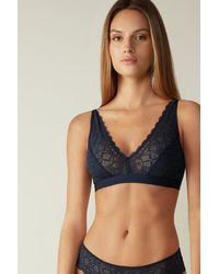 Intimissimi Reggiseno A Triangolo In Pizzo Pretty Flowers Nero,Avorio