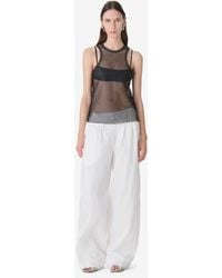 IRO - Leather Mesh Tank Top - Lyst