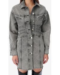 IRO - ROBE CHEMISE EN JEAN DÉLAVÉ - Lyst